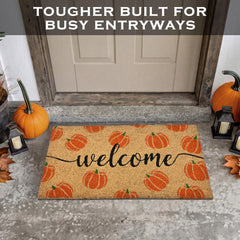 MAINEVENT door mat on covered porch adds seasonal curb appeal