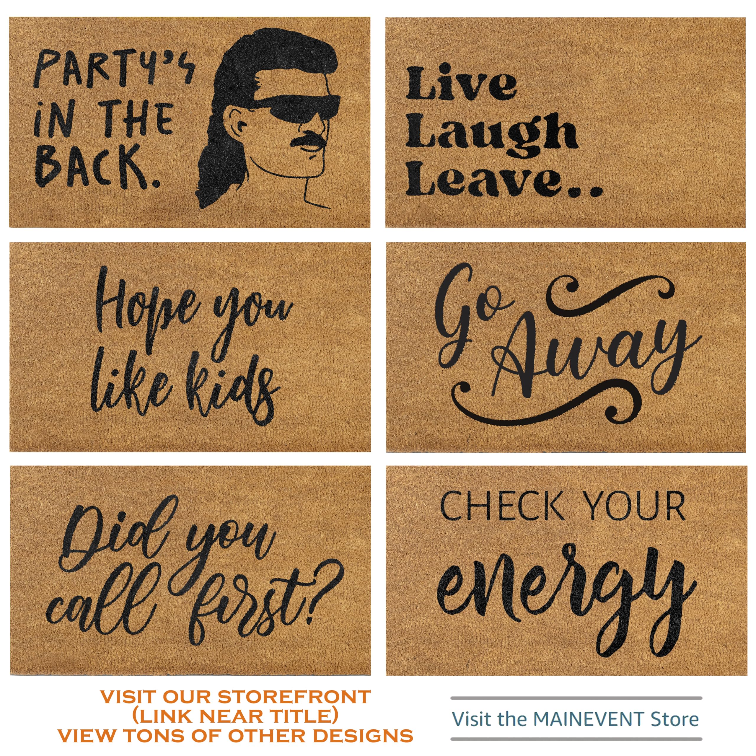 MAINEVENT doormat placed on porch demonstrating outdoor use benefit