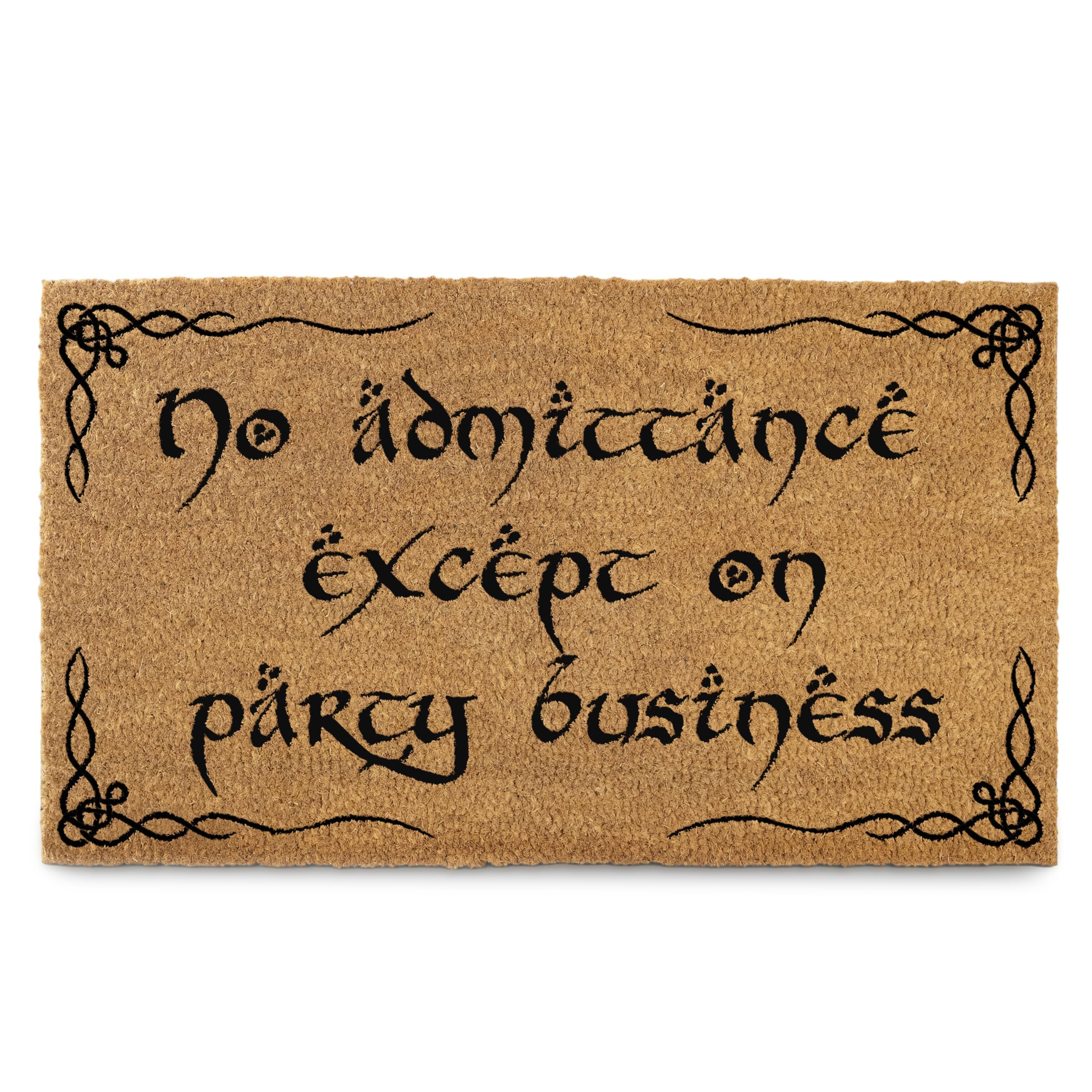 MAINEVENT front view doormat showing bold design and welcoming message for curb appeal