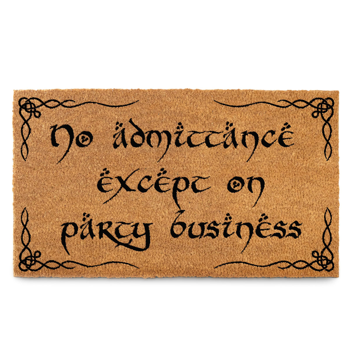 MAINEVENT front view doormat showing bold design and welcoming message for curb appeal