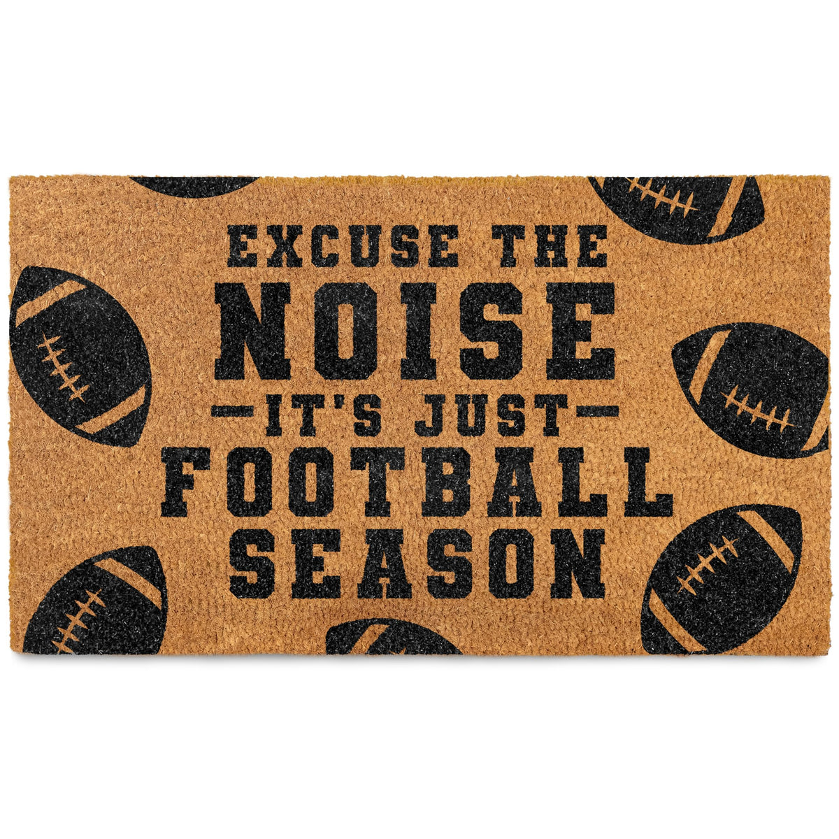 MAINEVENT front view doormat showing football message and welcome design