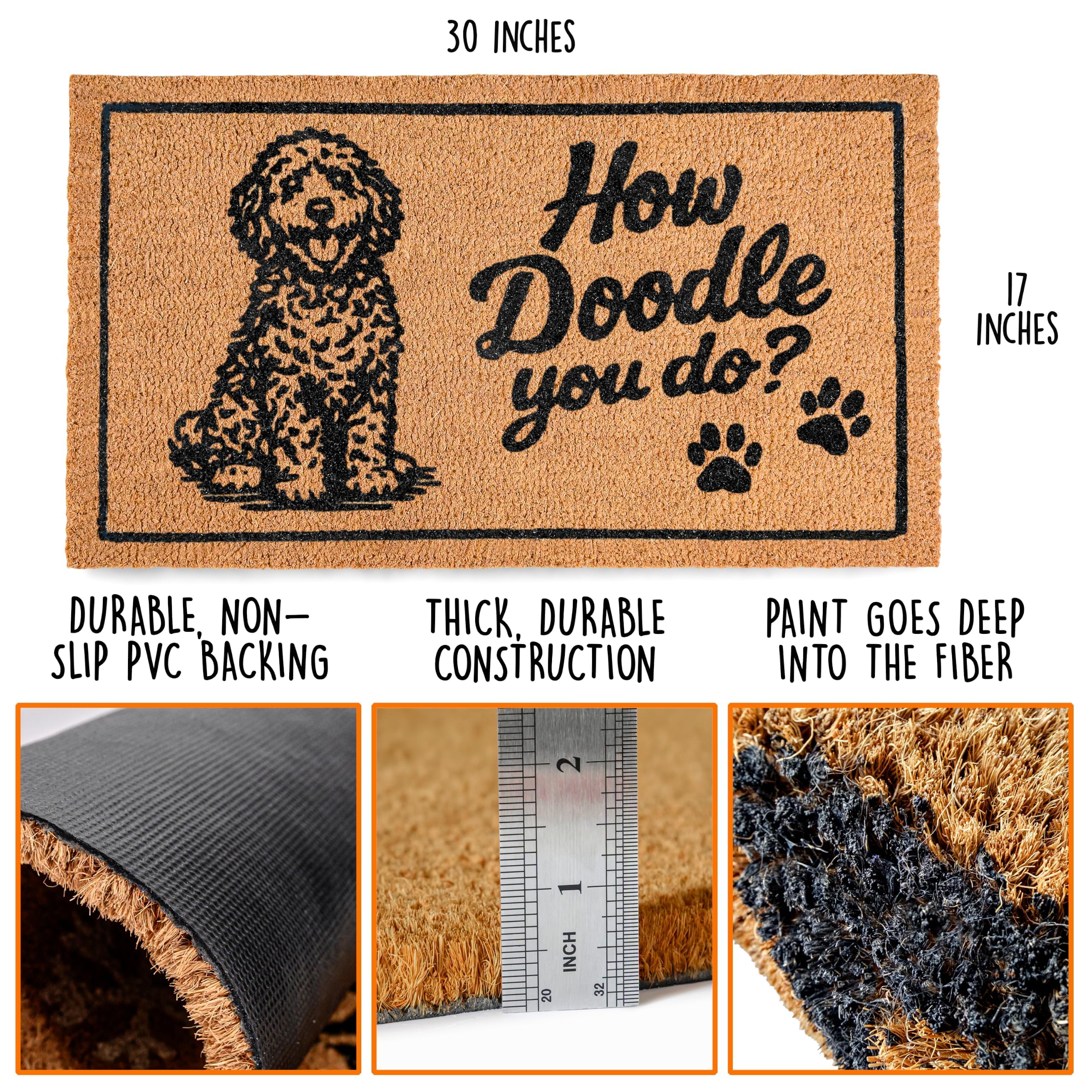 MAINEVENT close-up of Goldendoodle print showing vibrant, fade-resistant color