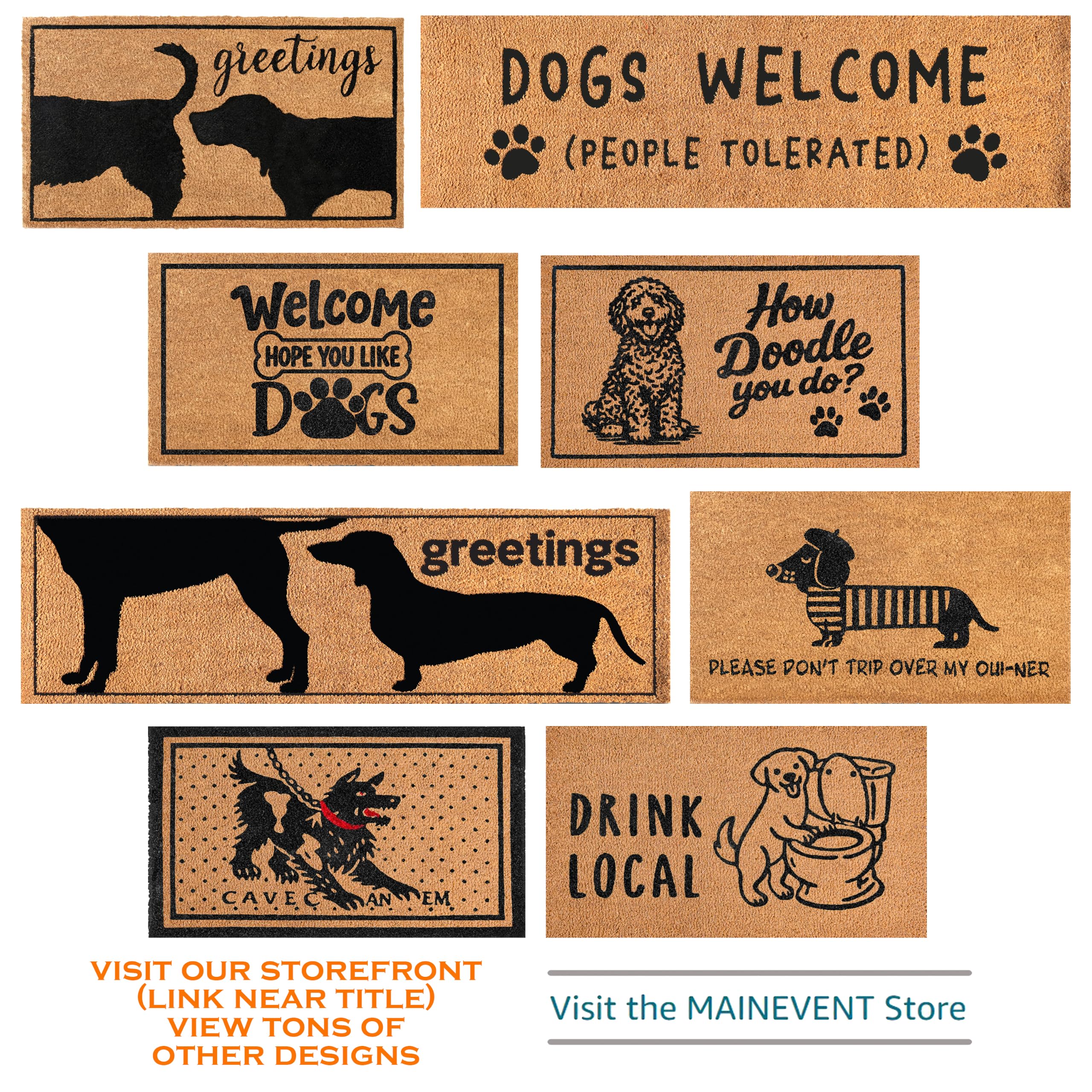 MAINEVENT doormat on a covered porch trapping dirt at the doorway
