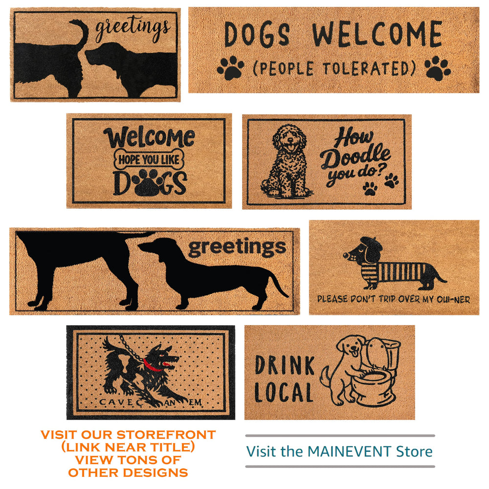 MAINEVENT doormat on a covered porch trapping dirt at the doorway
