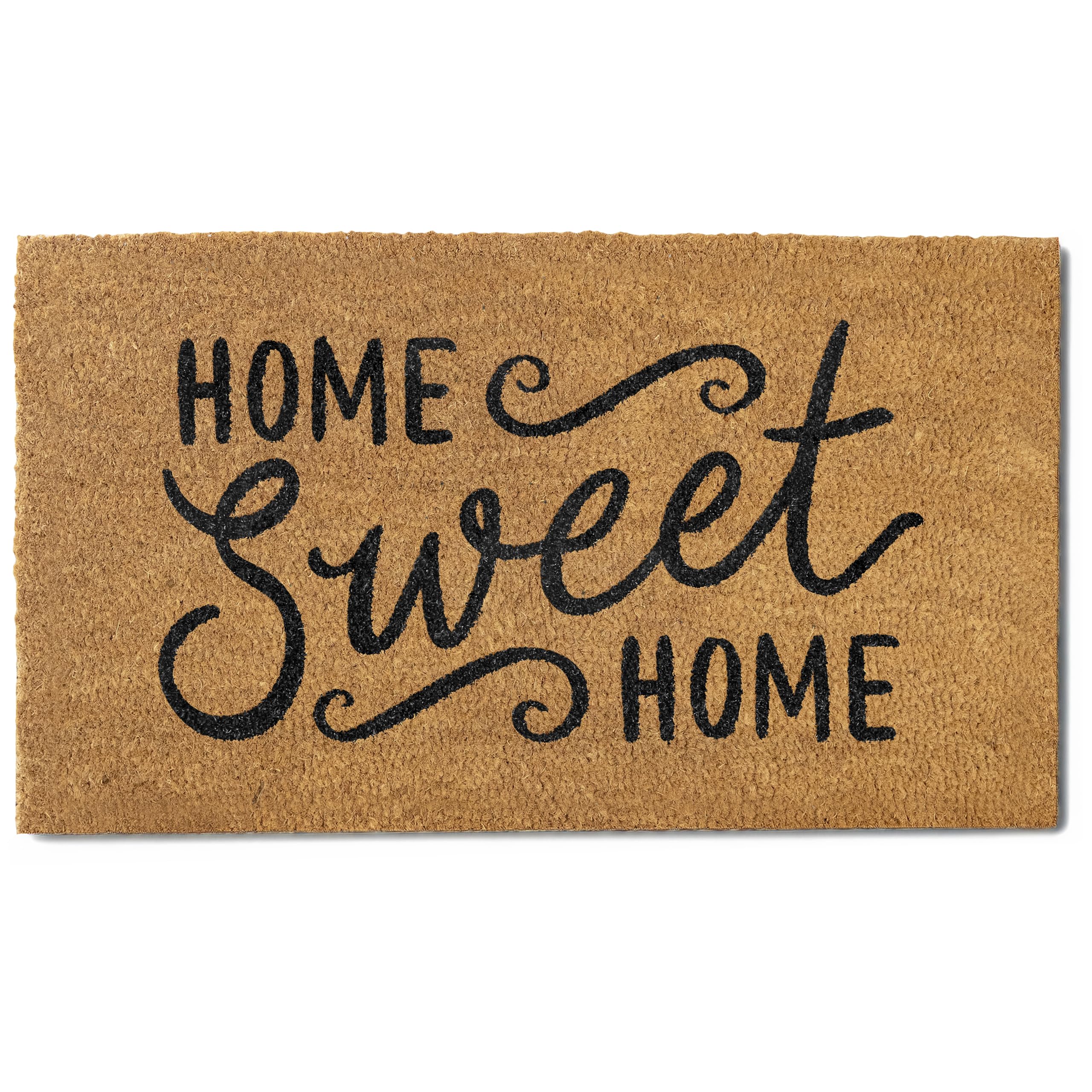 MAINEVENT doormat in a styled entryway with plant showing decorative appeal
