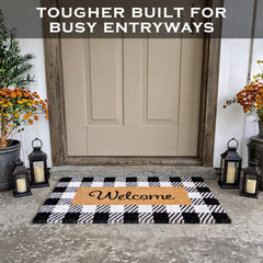 MAINEVENT mat in use at doorway protecting floors from debris