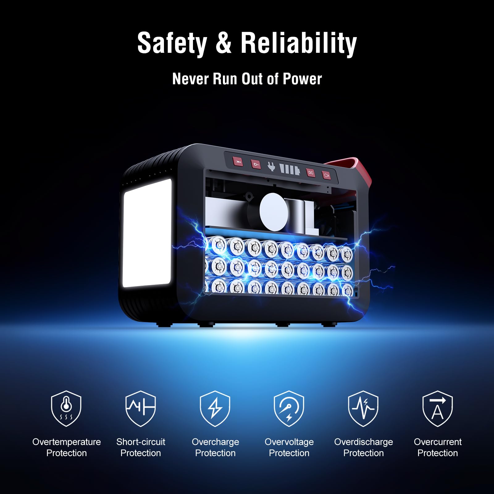 MARBERO setup at a campsite powering lights and devices for outdoor use