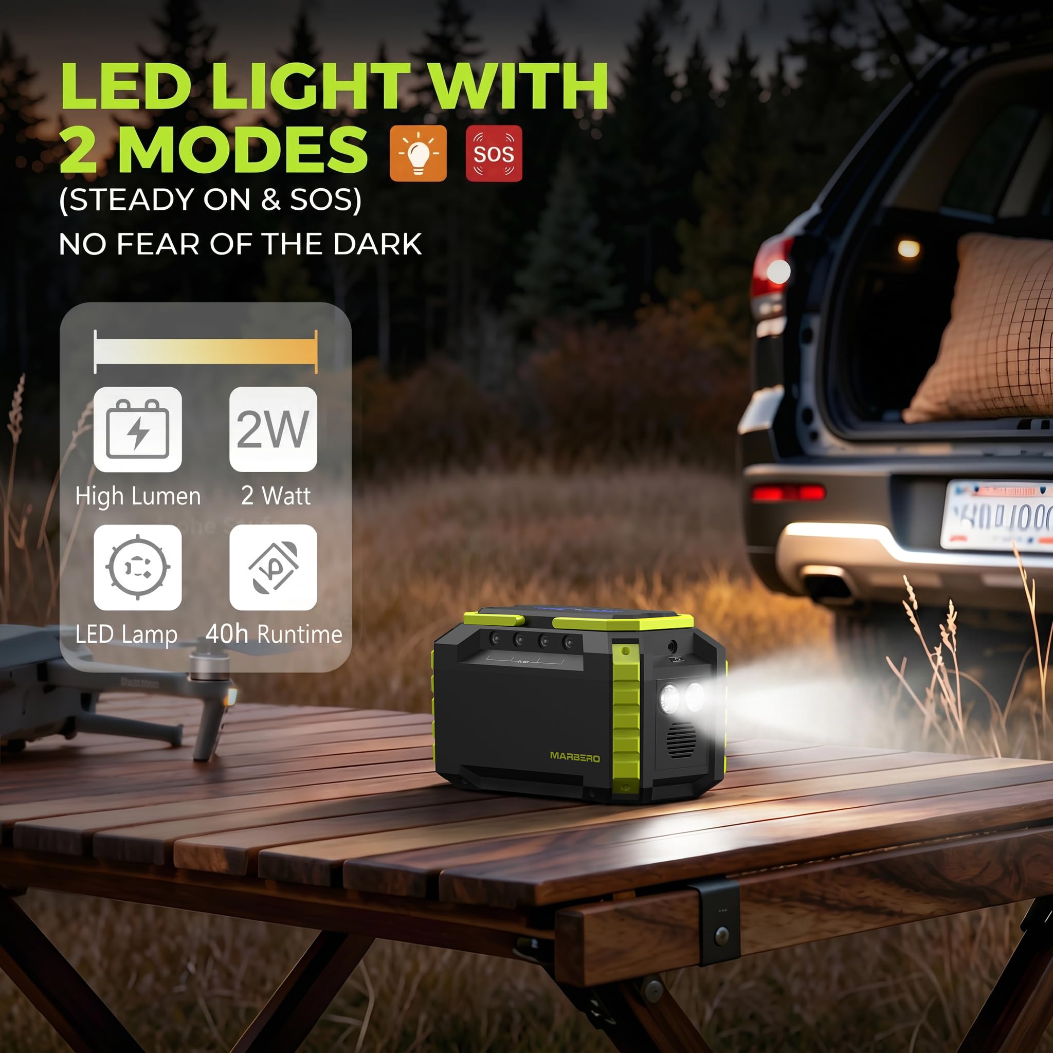 MARBERO powering a laptop to show reliable work or travel charging