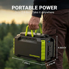 MARBERO close-up of dual LED flashlights offering emergency illumination