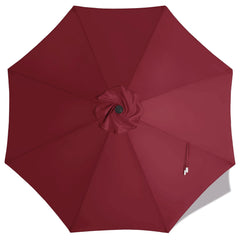 MASTERCANOPY burgundy front view showing full 9ft canopy for easy replacement