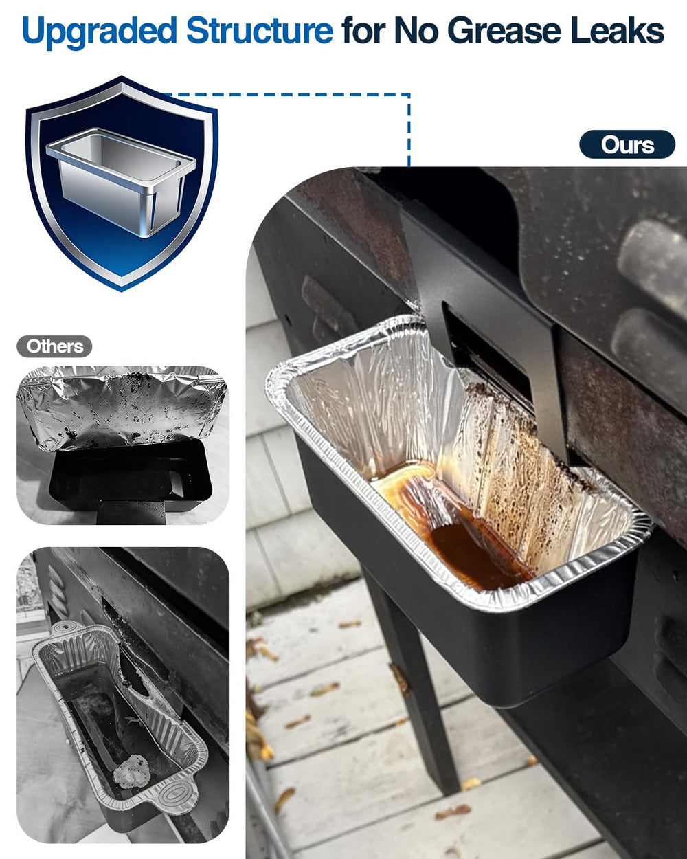 Matchwaves grease cup catching drippings during cooking to prevent messes