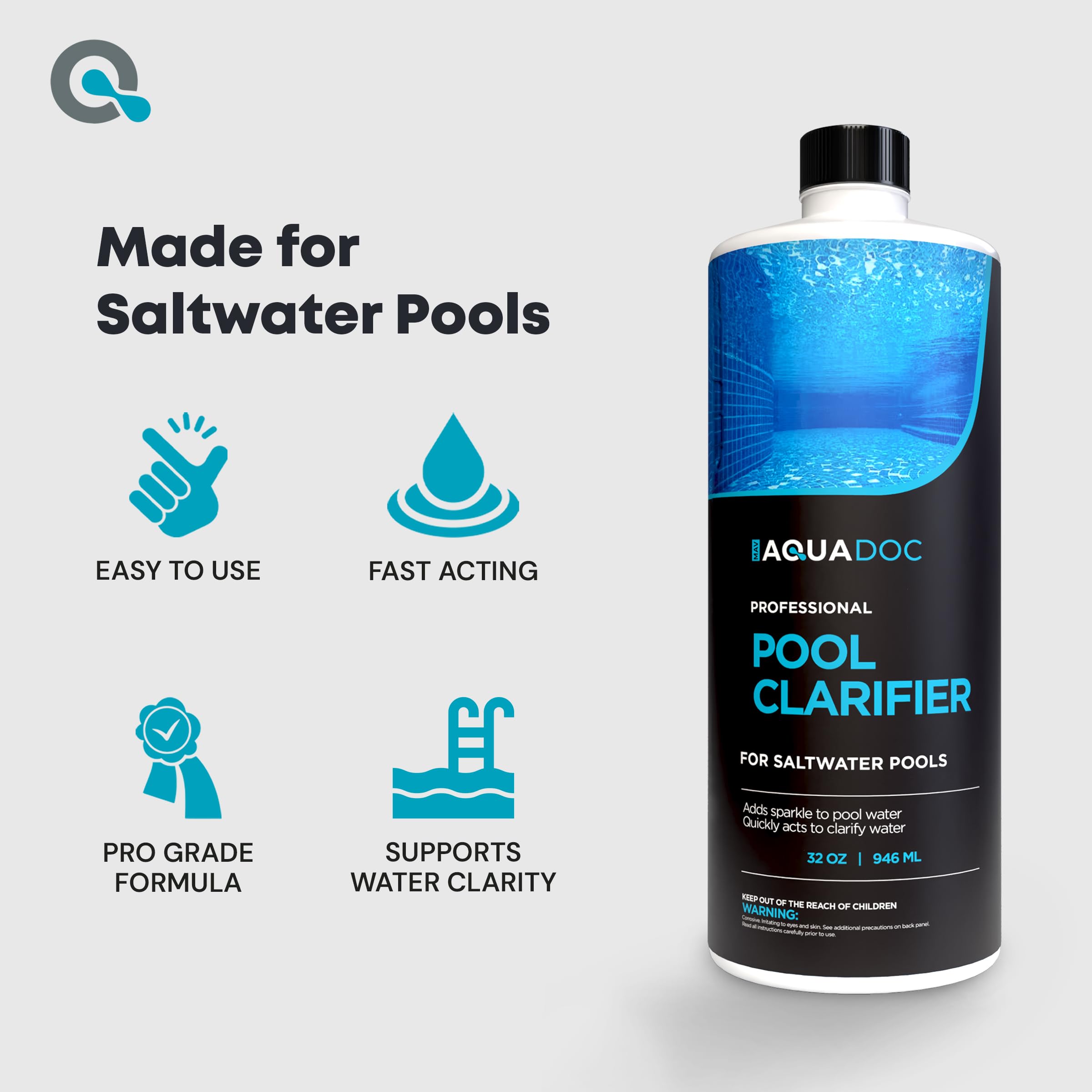 MAV AquaDoc in backyard pool scene showing clearer water and improved swim experience