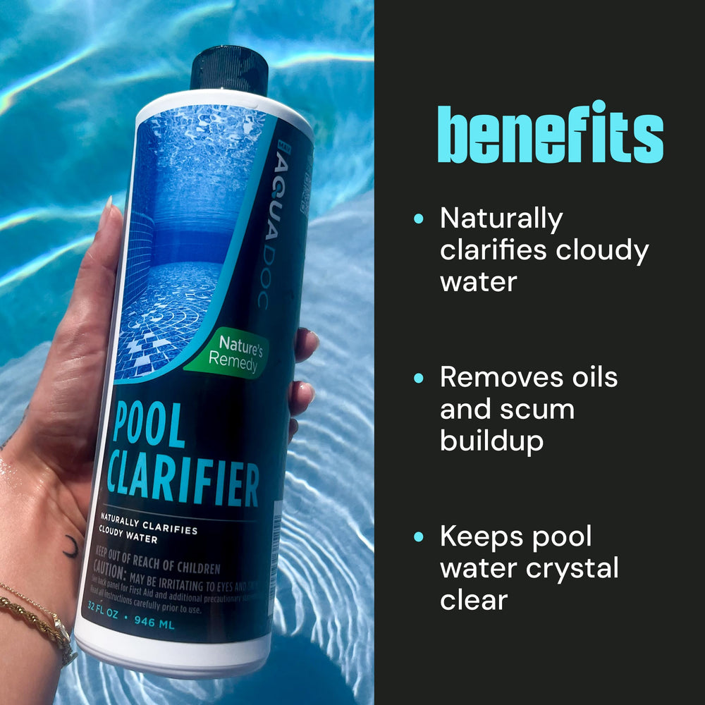 MAV AquaDoc being poured into pool skimmer to show simple application