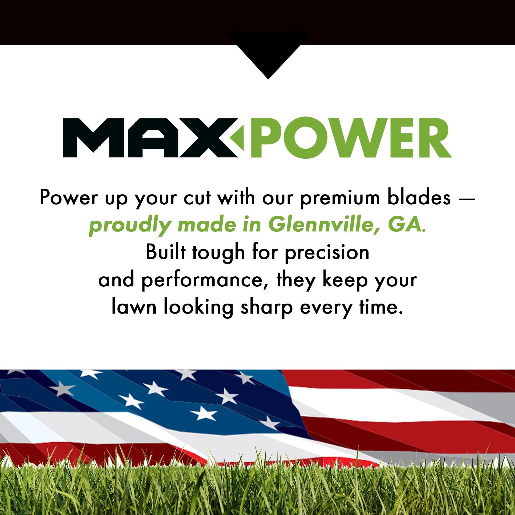 Laid out MaxPower packaging contents showing all three blades