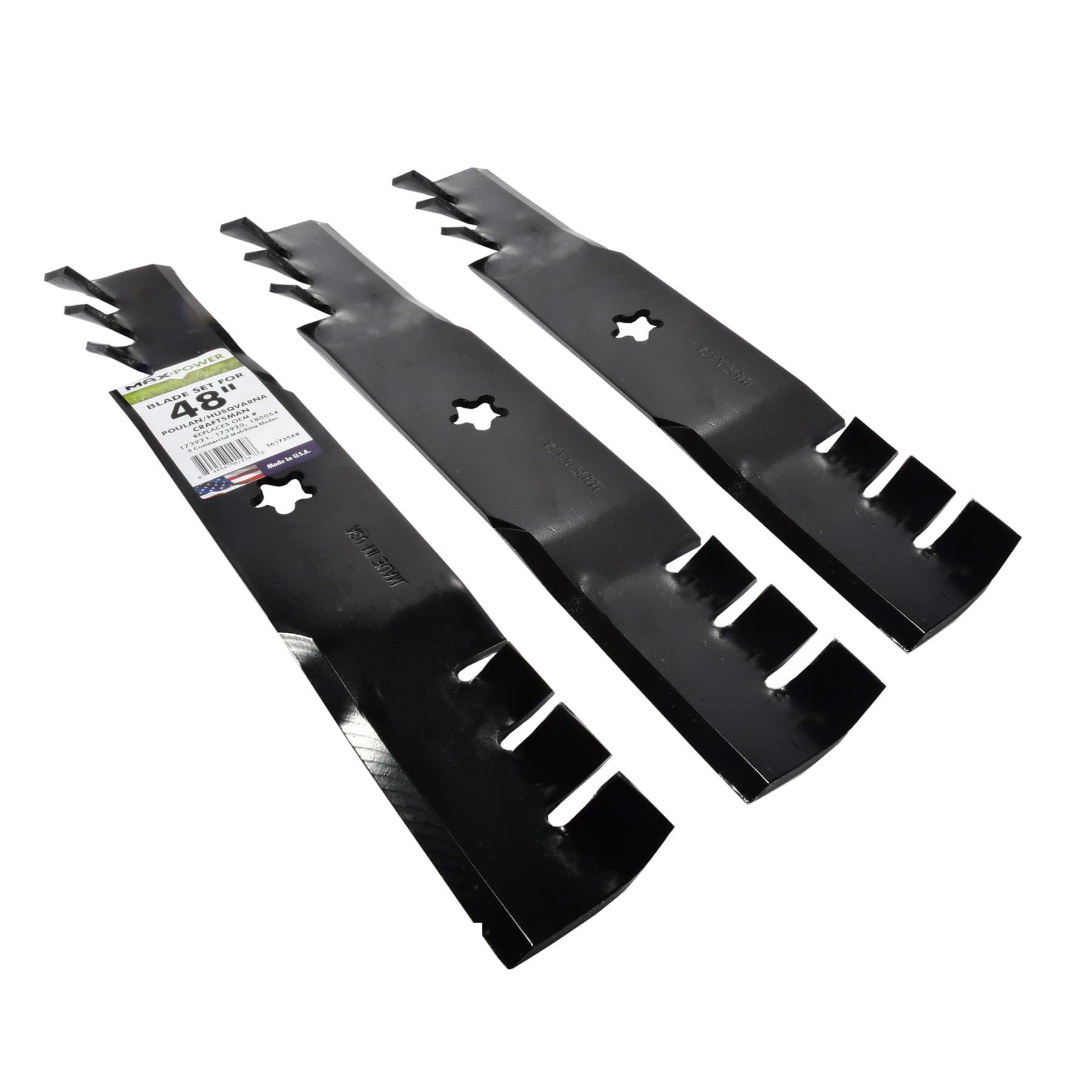 Maxpower three blades flat layout showing balanced matched set benefit