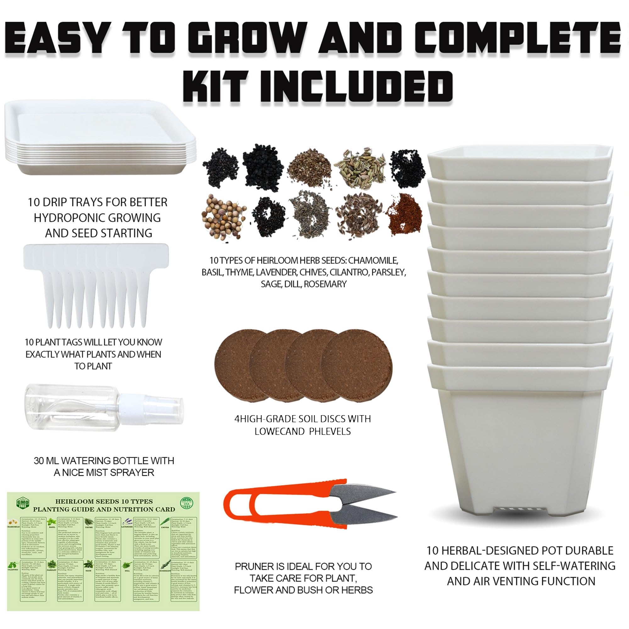 Meekear white pots assembled on tray demonstrating tidy self-watering benefit