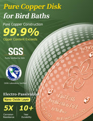 Mellbree disc placed in stone birdbath helping cleaner water