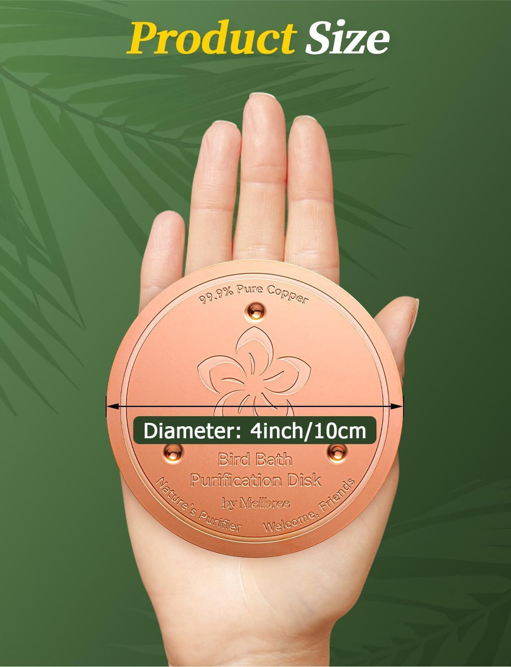 Mellbree disc in garden setting reducing cleaning time for baths
