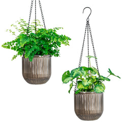 Melphoe front view hanging planter showing neat portable design and easy watering