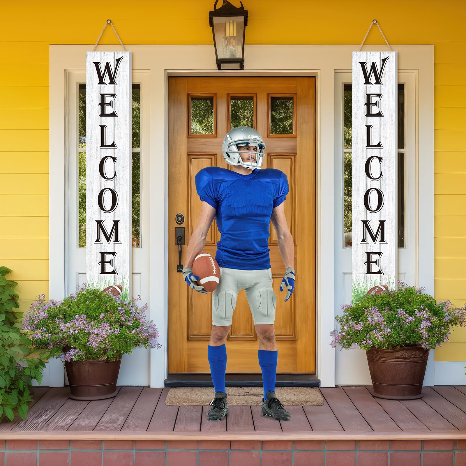 Memorywuu lifestyle display with football decor creating inviting game-day atmosphere