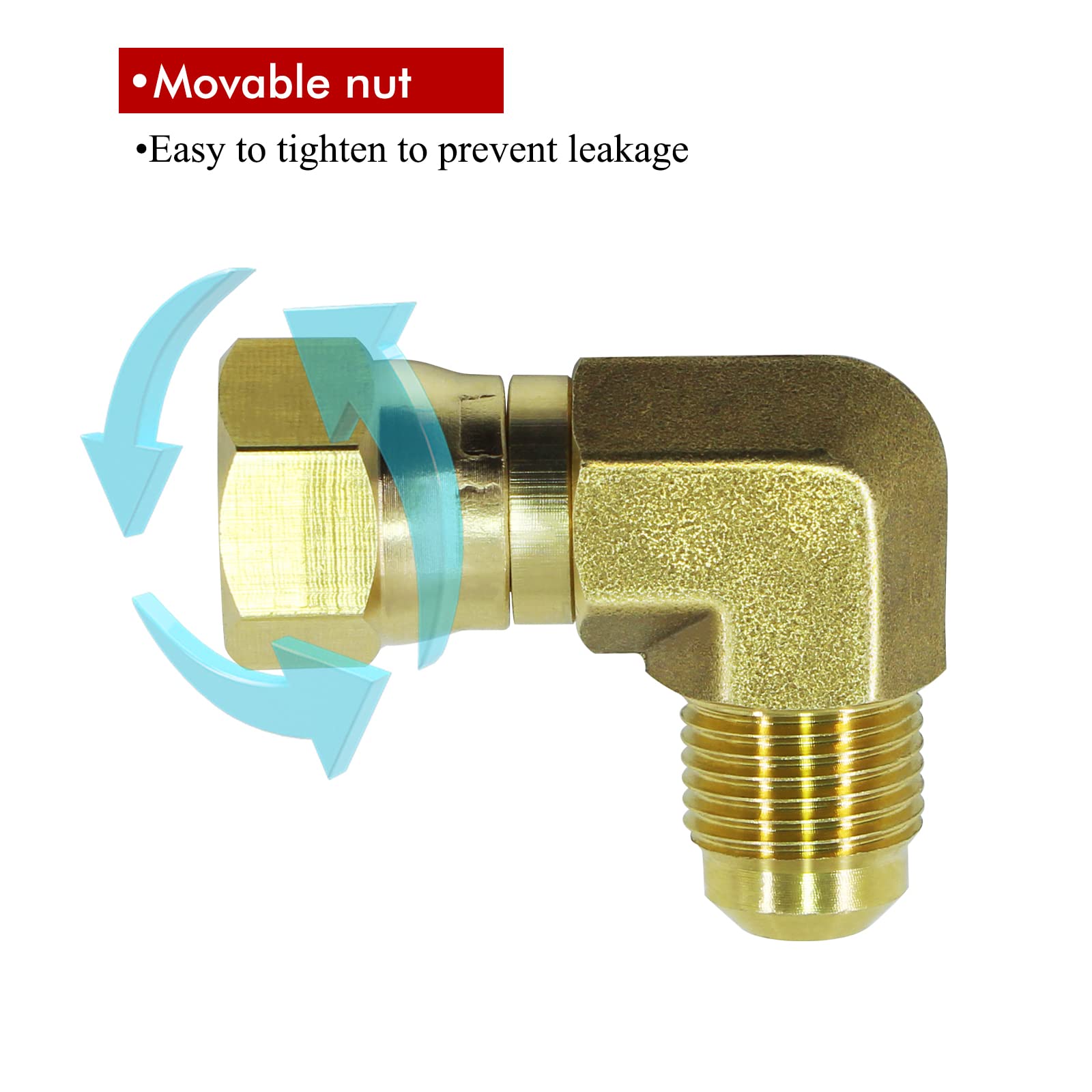 MENSI 90-degree elbow detail demonstrating right-angle gas routing benefit