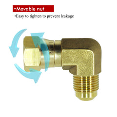 MENSI 90-degree elbow detail demonstrating right-angle gas routing benefit