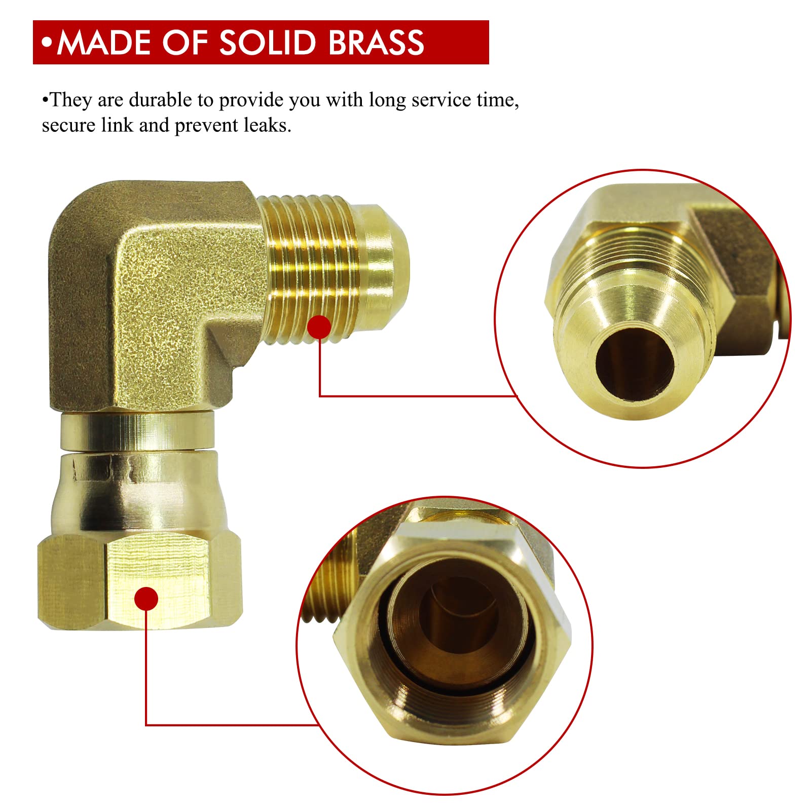 MENSI elbow beside ruler showing exact 3/8 inch flare size clarity