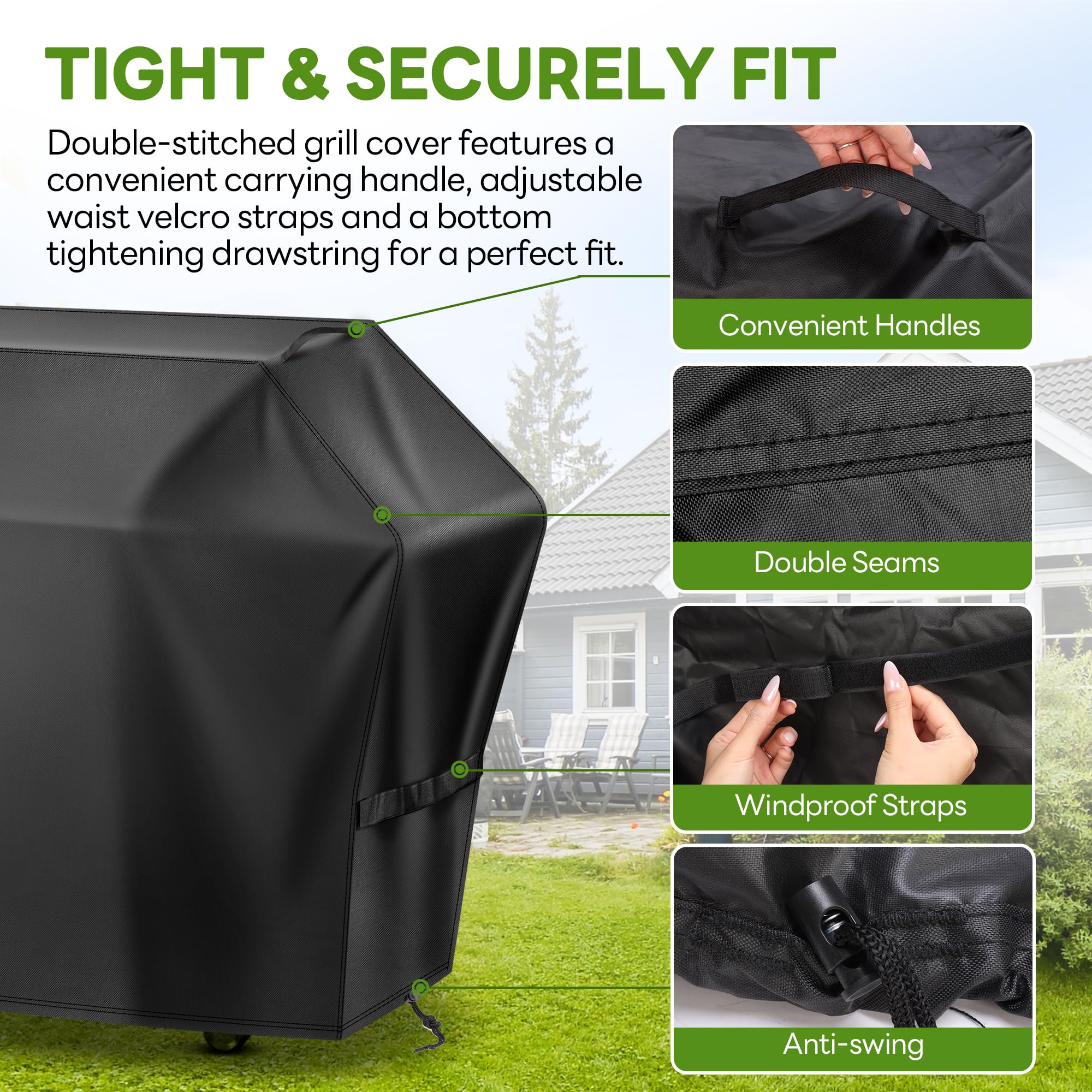 Mepple side straps pictured securing cover to resist wind uplift