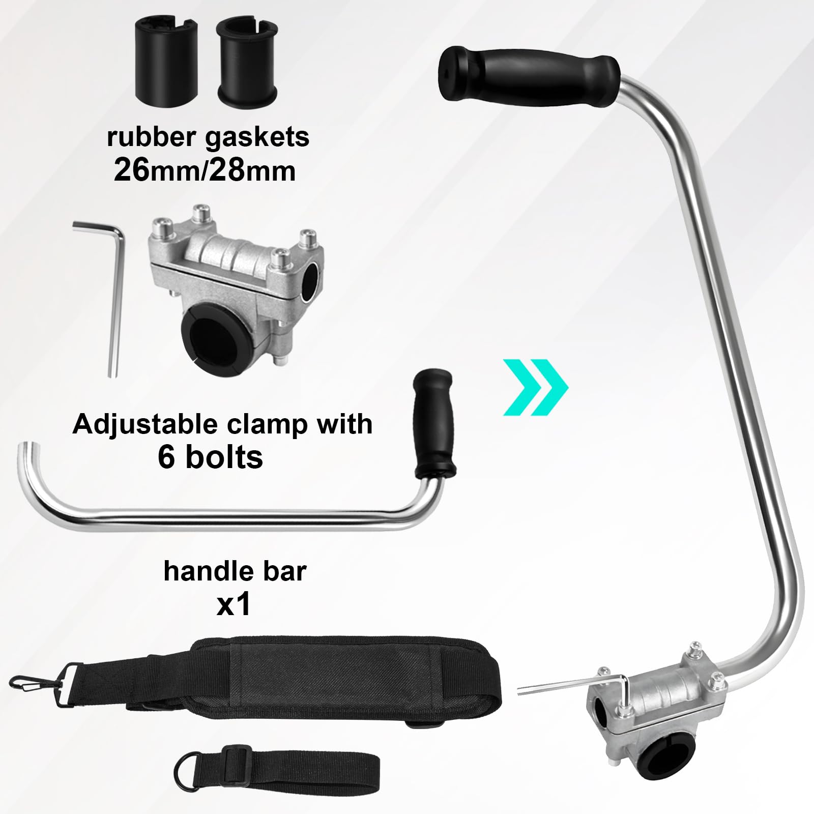 Meyoppm handle installed on weed trimmer for improved control