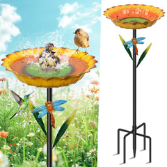 MeyRolizn front view showing sunflower shape and vibrant finish, attracting wildlife