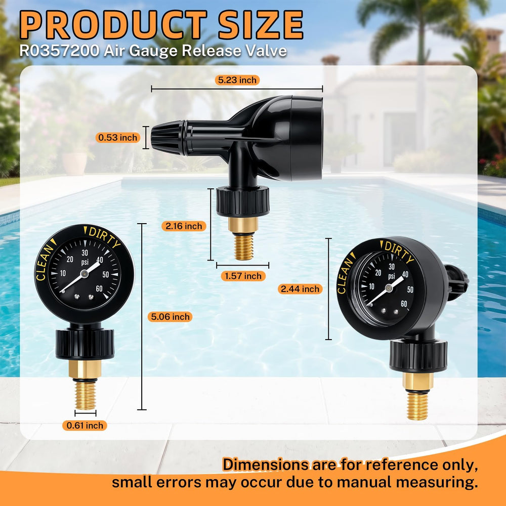 Mezvion integrated pressure gauge close-up offering clear filter pressure readings