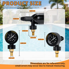Mezvion integrated pressure gauge close-up offering clear filter pressure readings