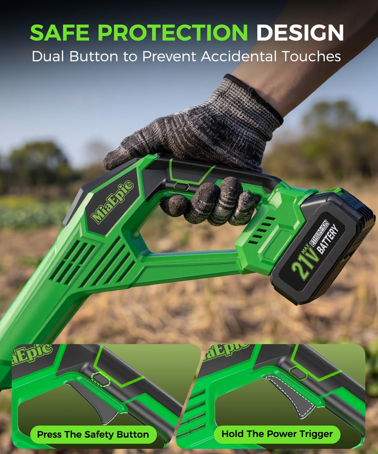 MiaEpic next to ruler illustrating 7-inch depth and 9-inch working width