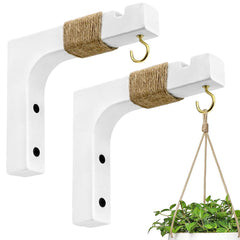 Micovay front view of two black wooden hooks showing farmhouse style and easy mounting