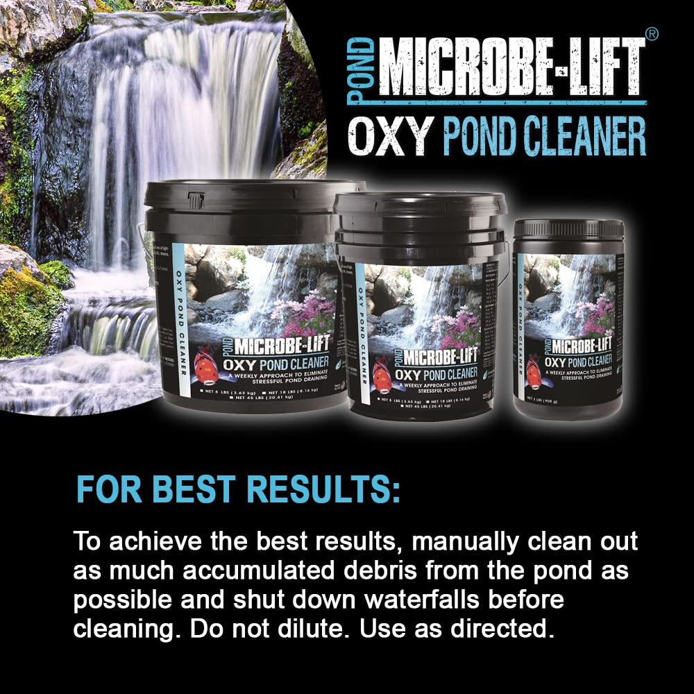MICROBE-LIFT size comparison in hand illustrating 8 pound container portability and easy handling