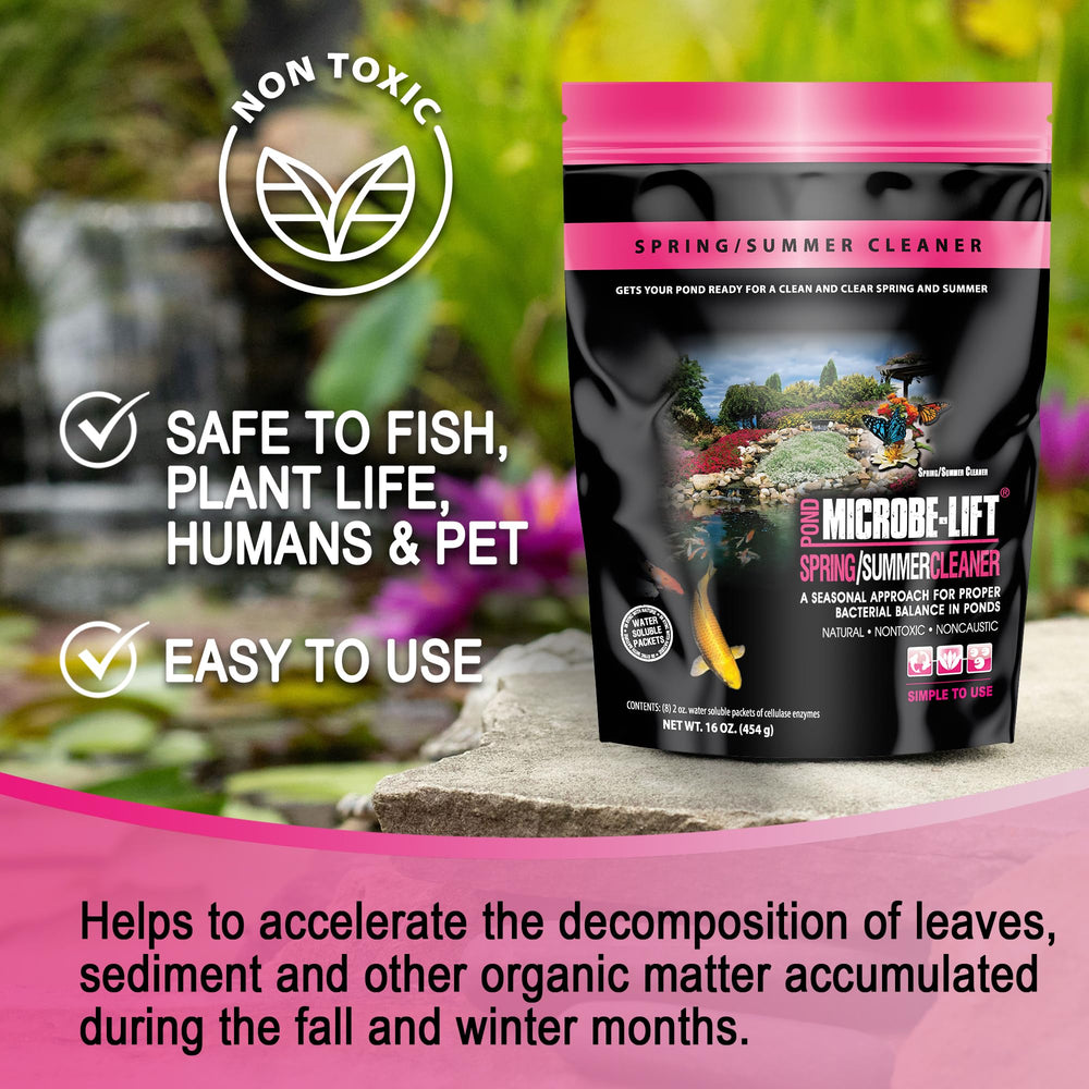 MICROBE-LIFT packet dissolving in pond demonstrating fast release of enzymes