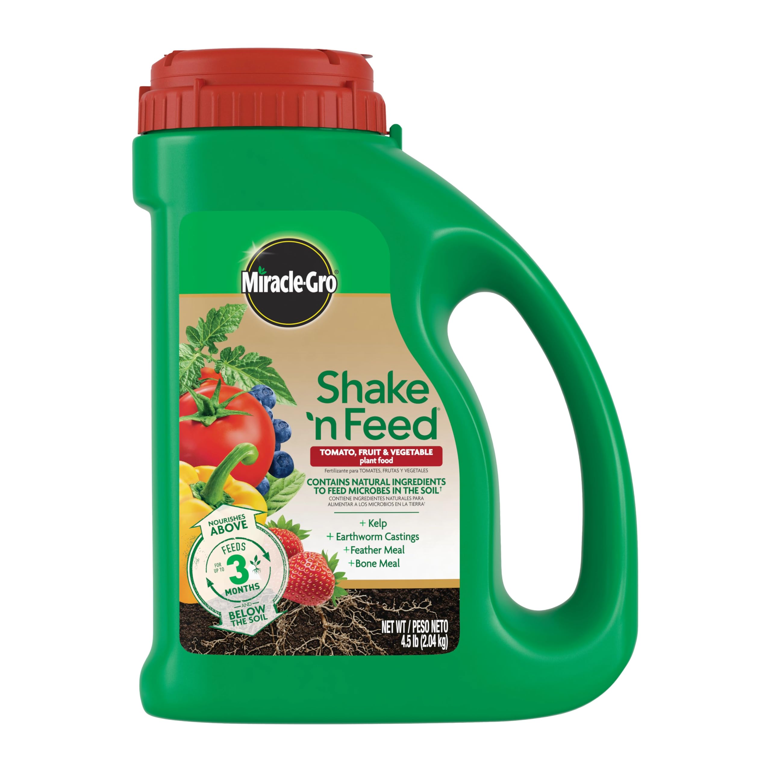 Miracle-Gro front label showing product and benefits for quick identification