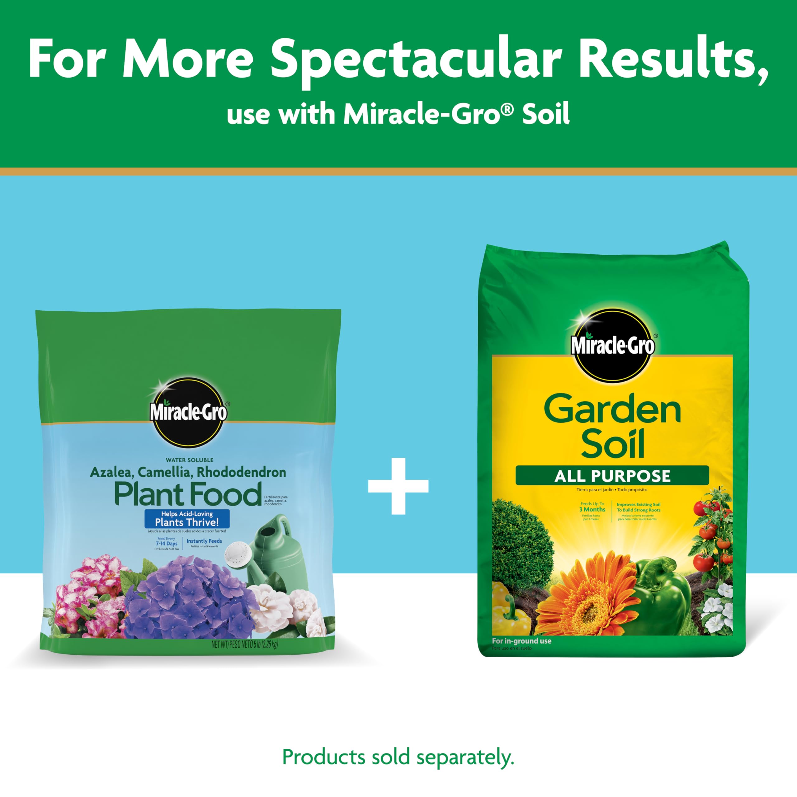 Miracle-Gro lifestyle image of gardener applying feed with care