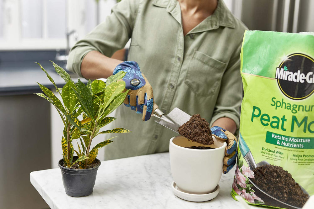 Miracle-Gro peat moss blended with perlite for seed starting and quick germination