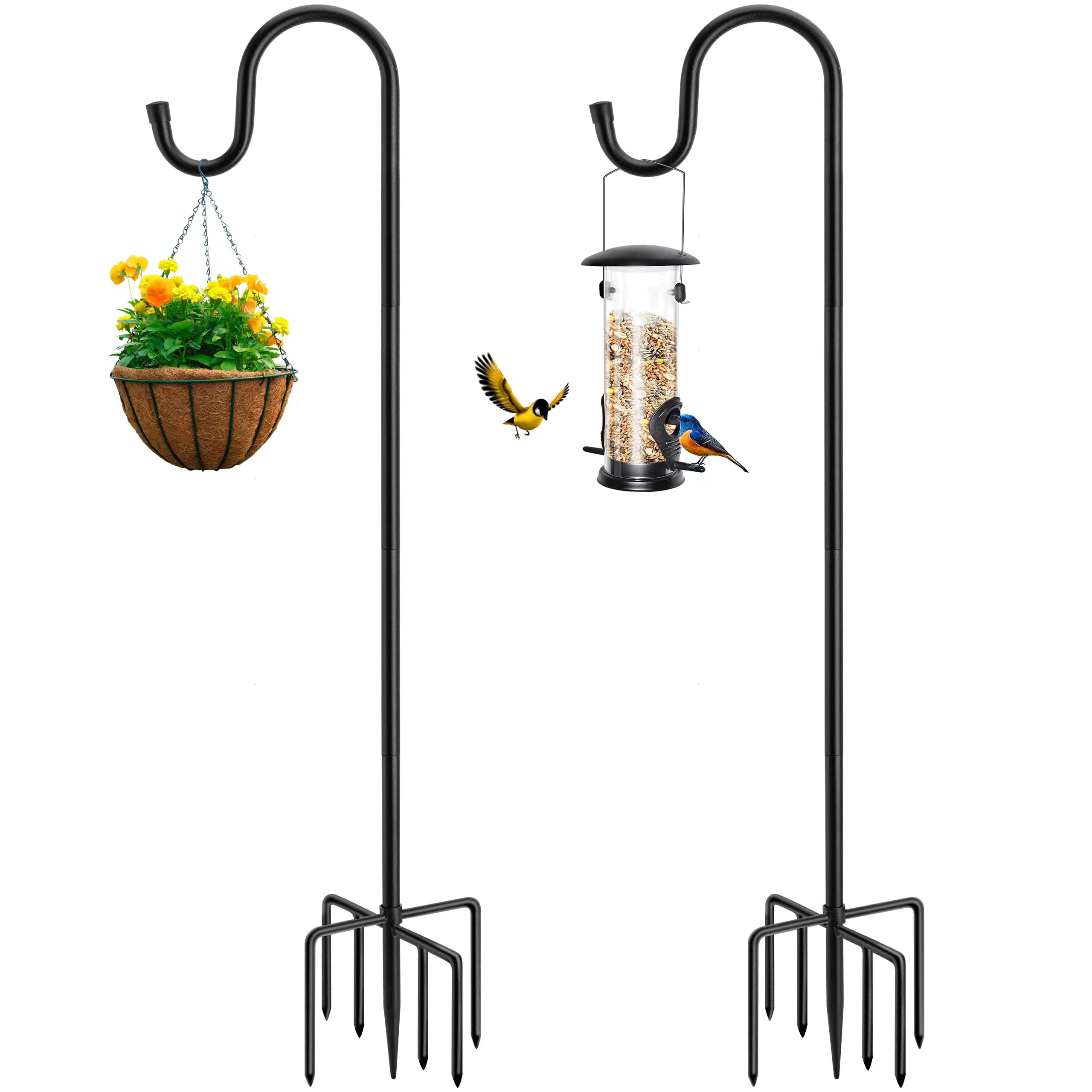 MIUVIBENI full-height shepherds hook showing complete pole and hook, sturdy display