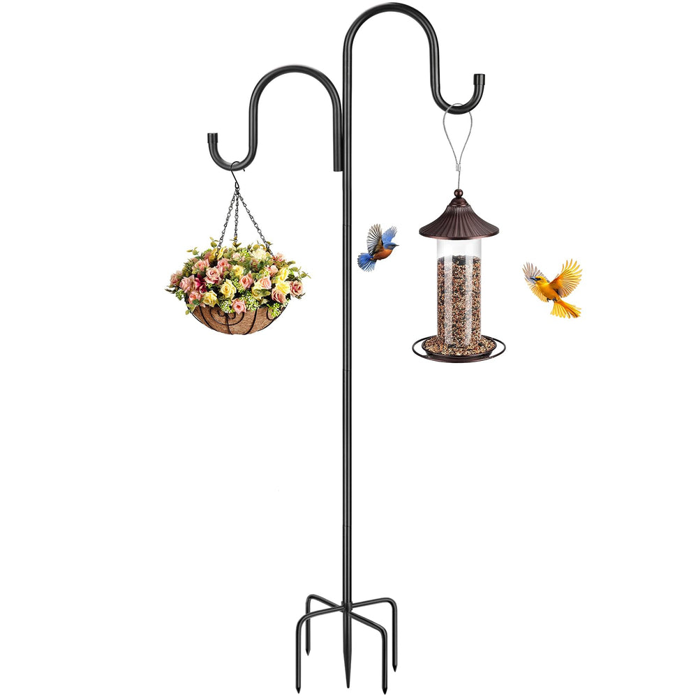 MIUVIBENI front view of assembled shepherds hooks showing dual hanging points and height benefit