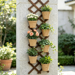 Miuwauer lattice mounted on balcony railing providing privacy and vertical green space