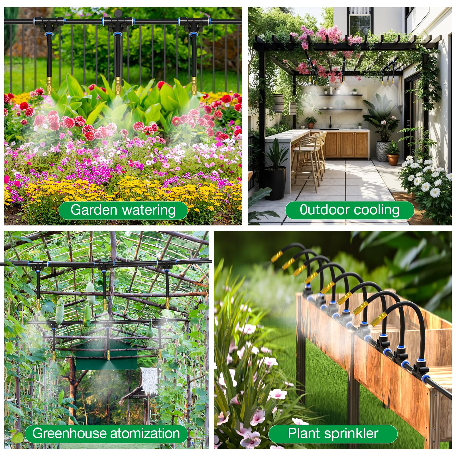 MIXC atomizing nozzles watering potted plants for even moisture