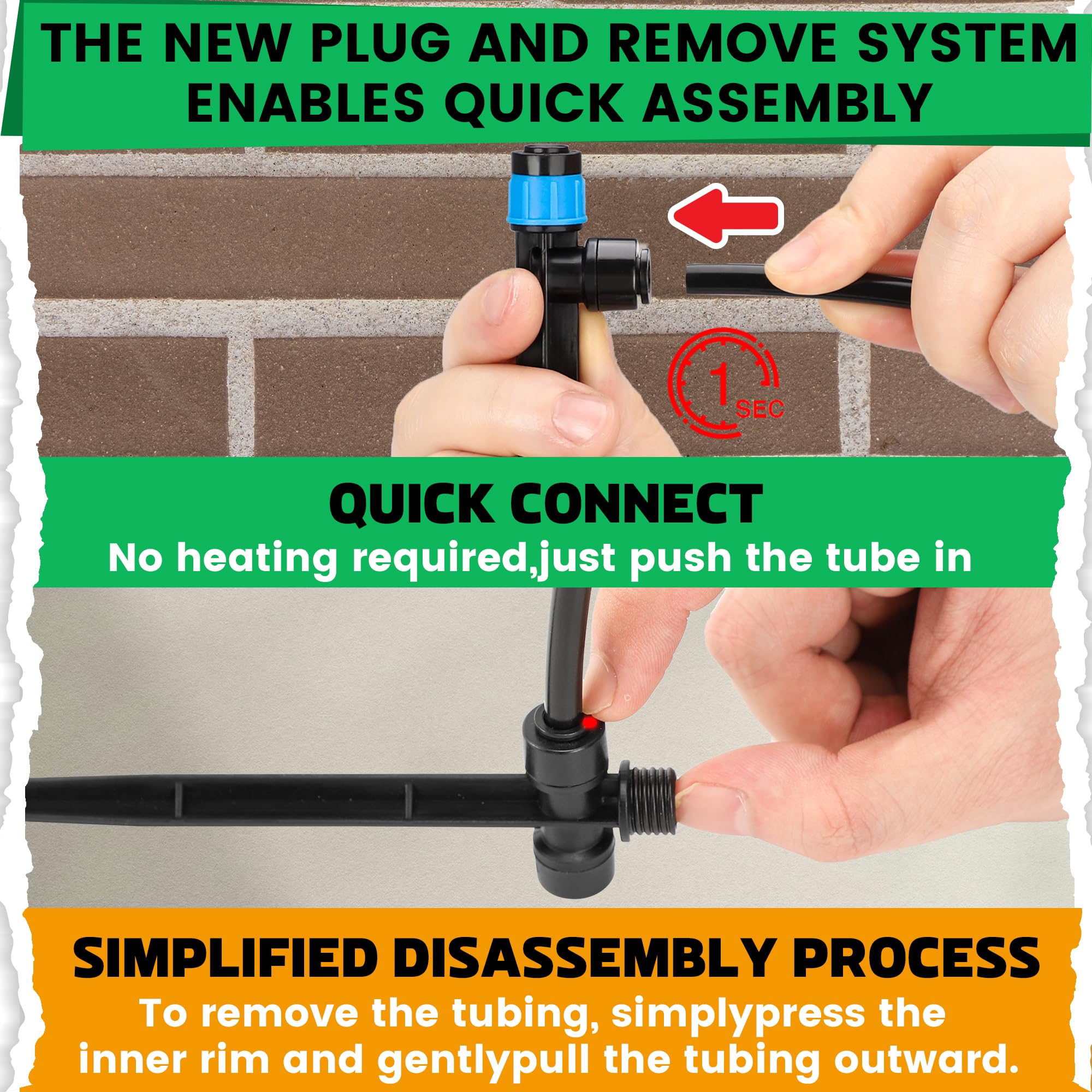 MIXC emitter installed in a pot illustrating targeted watering benefit