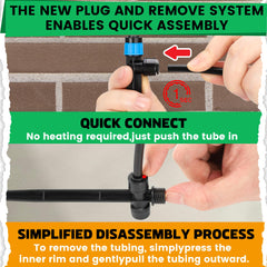 MIXC push-fit connection inserted in 1/4" tubing for fast leak-free hookup