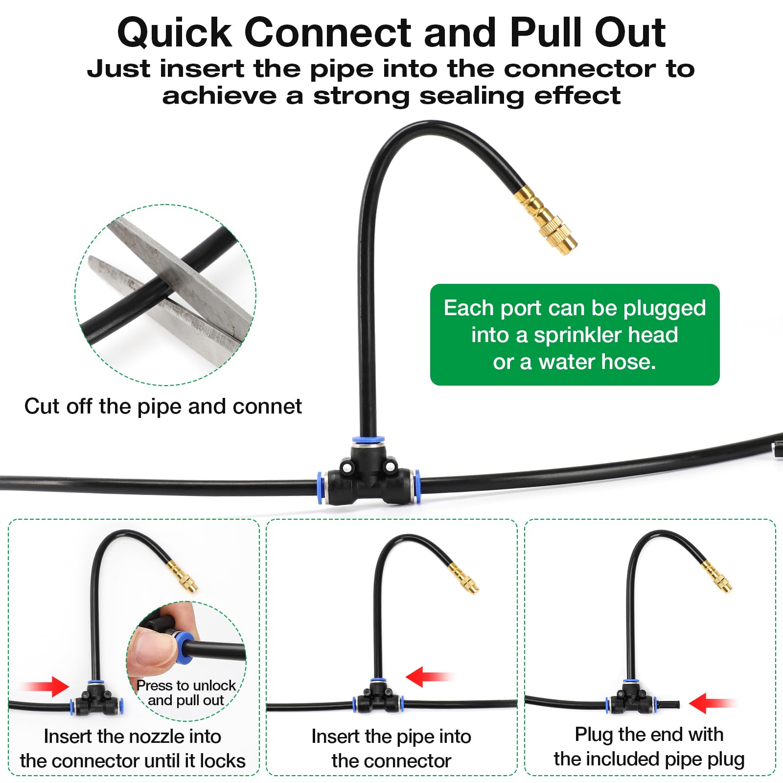 MIXC three-way quick connectors laid out to show branching options
