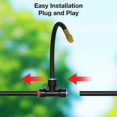 MIXC tubing joined at three-way connector enabling quick layout changes