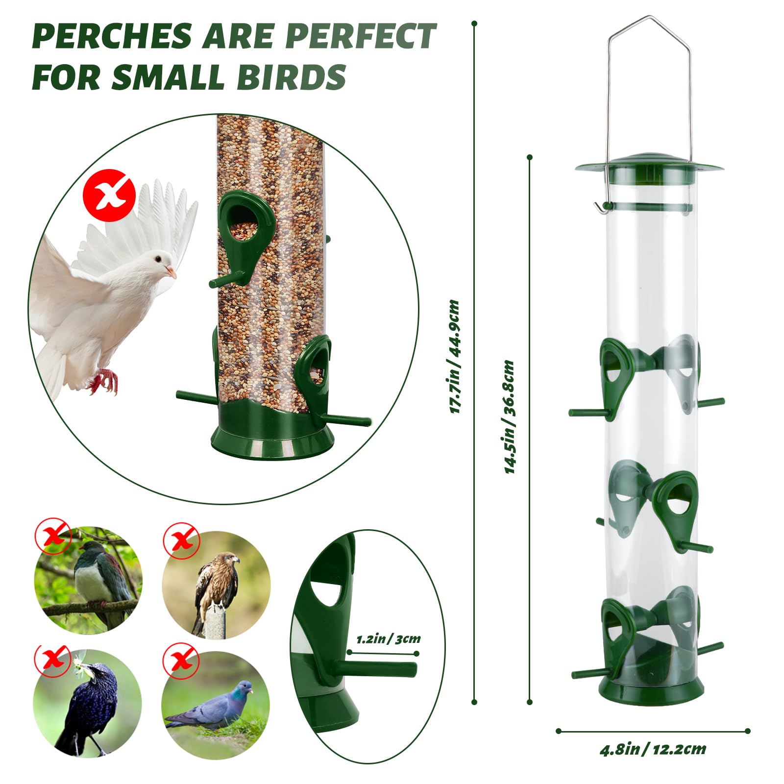 MIXXIDEA feeder hanging in garden attracting birds for backyard viewing benefit