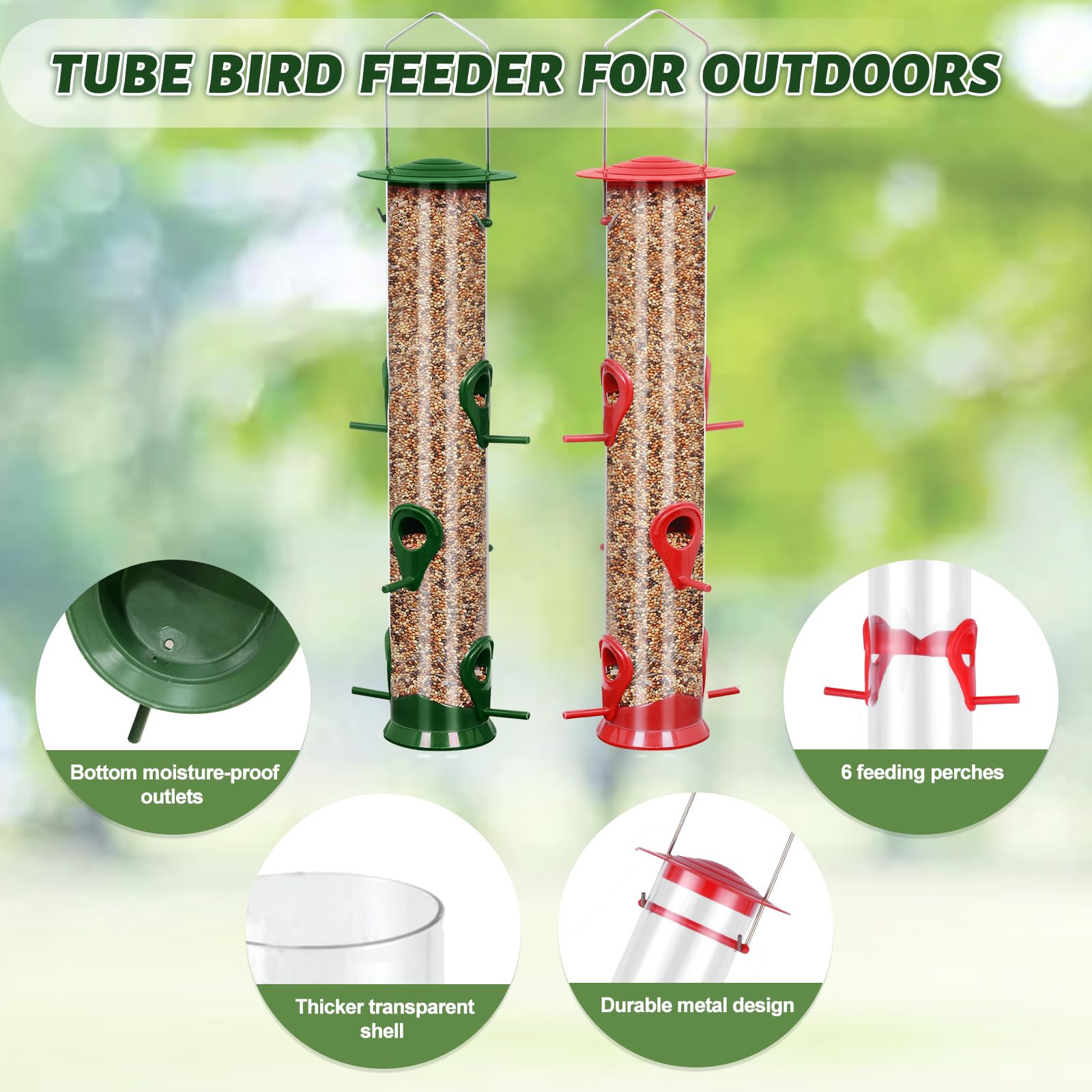 MIXXIDEA transparent tube showing seed level for quick refill decisions