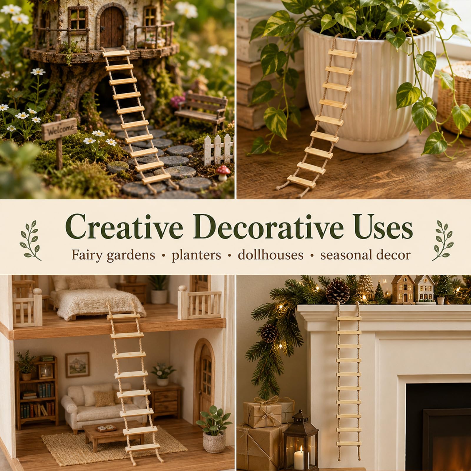 MOCCOOL ladders placed in fairy garden creating whimsical charm benefit